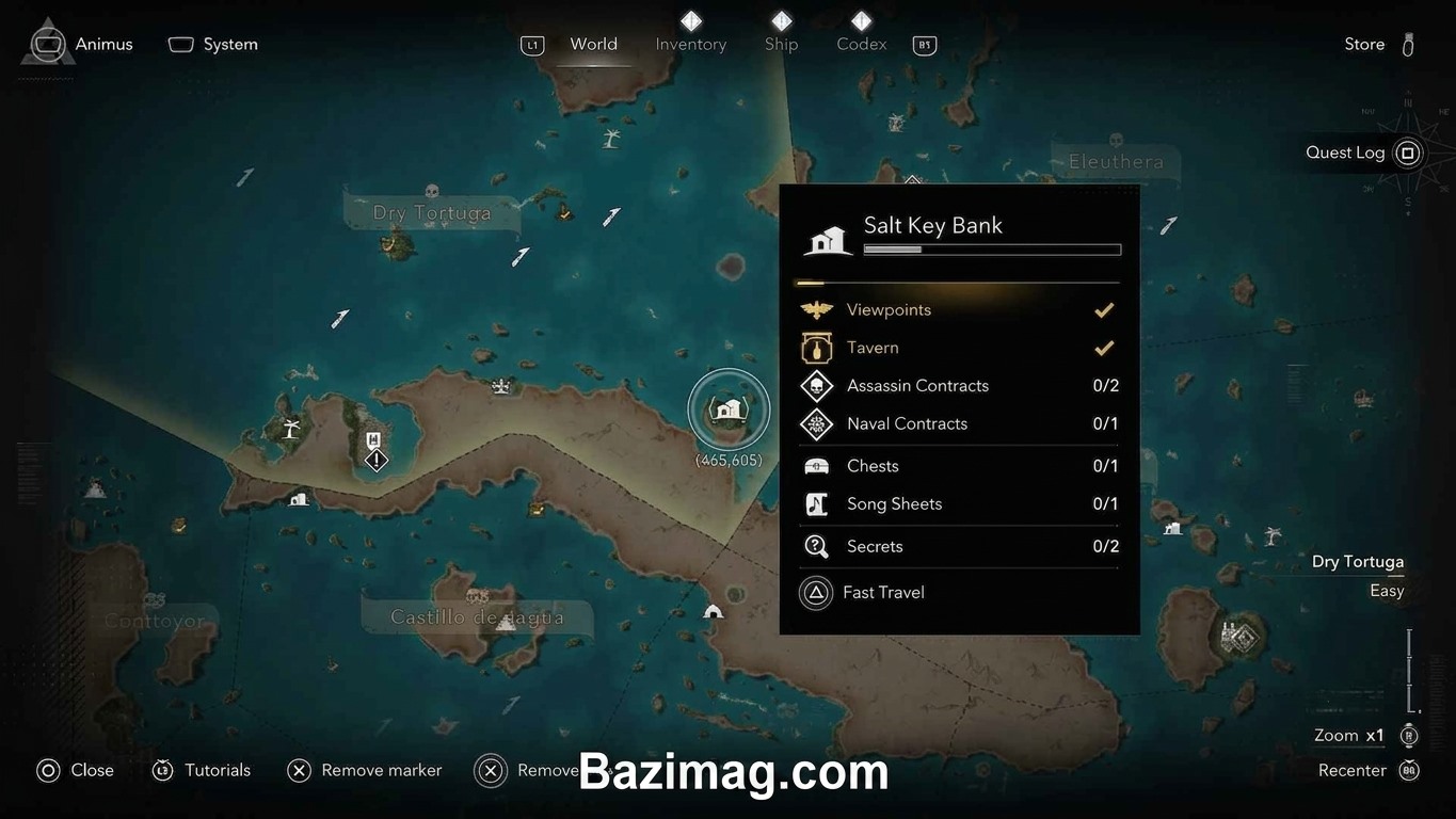 بازی Nine-Man Morris در محل 📍 Salt Key Bank منطقه Dry Tortuga به مختصات 467,605