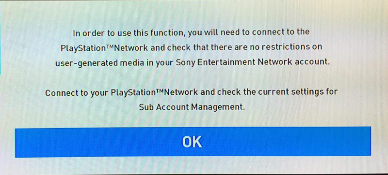PSN account required