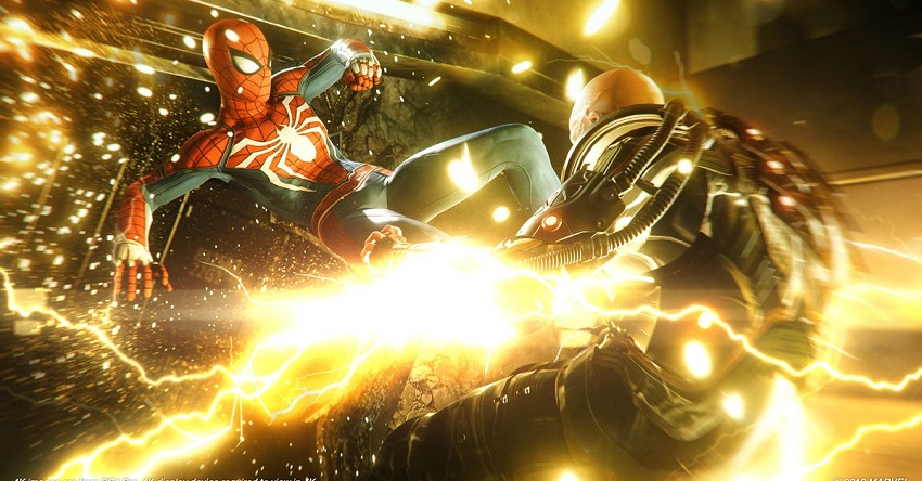 spider man kicking electro