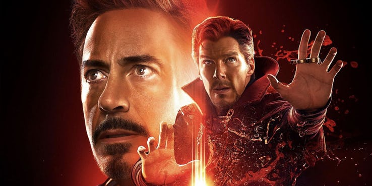 Avengers Infinity War Doctor Strange and Iron Man