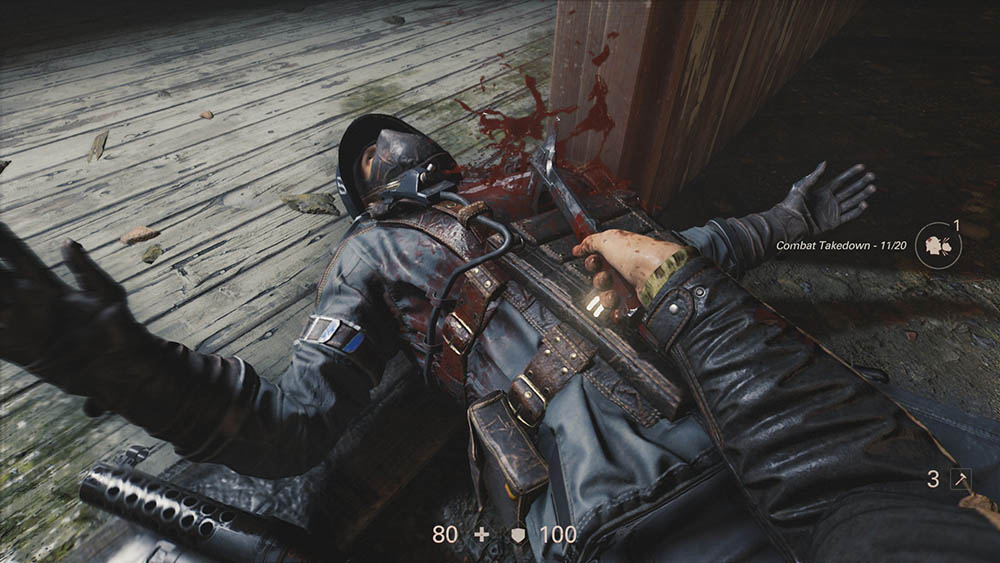 در طول بازی شما یک تبر بدست می آورید که با آن هم می توانید نازی های بیچاره را نفله کنید و هم جعبه Loot های بازی را بشکنید و مهمات جمع کنید. Wolf2 Axe