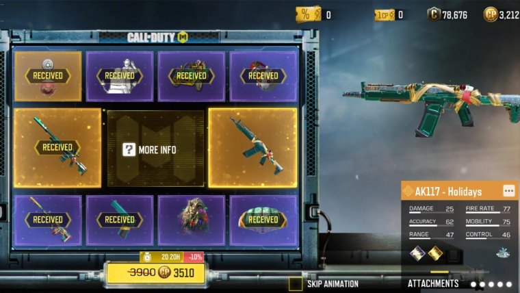 هر گردونه کالاف دیوتی موبایل چندتا سی پی cp میخواد؟